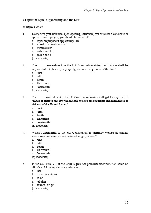 人力资源管理-Unit2-英文-习题与答案