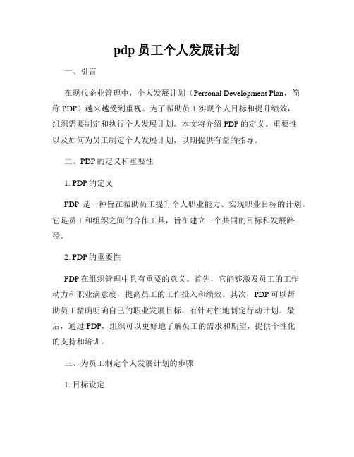 pdp员工个人发展计划