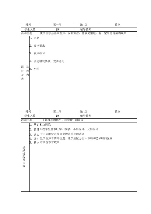 戏曲社团活动记录