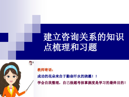 建立咨询关系的知识点梳理和历年真题