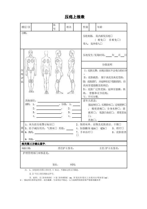 养老机构压疮上报表(最新版)