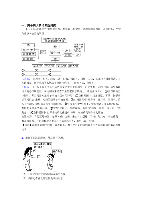 2020-2021高考语文图文转换的综合题试题含详细答案