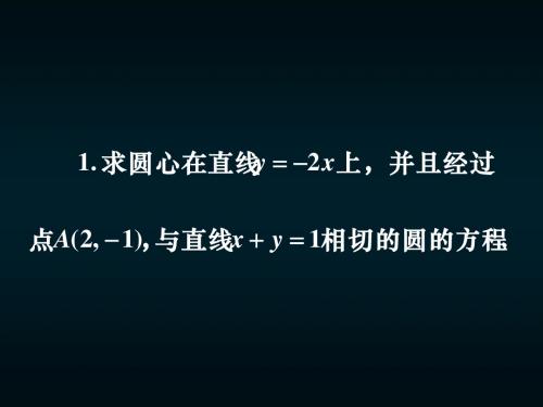 高一数学《直线与圆的方程复习》(课件)