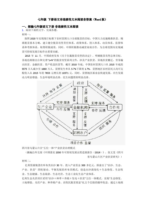 七年级 下册语文非连续性文本阅读含答案(Word版)