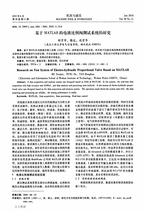 基于MATLAB的电液比例阀测试系统的研究