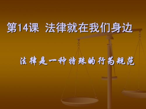 八年级政治：第十四课《法律就在我们身边》课件(苏教版八年级下)