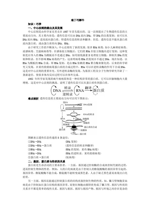 人教课标版高中生物必修2第4章《基因对性状的控制》教材梳理