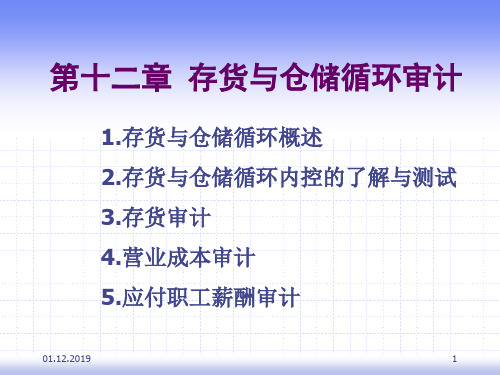 第十二章存货与仓储业务循环审计 PPT资料共78页