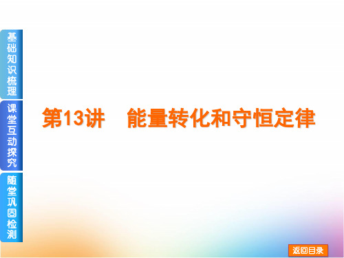 高三物理一轮复习精品课件3：5.4 功能关系 能量守恒定律