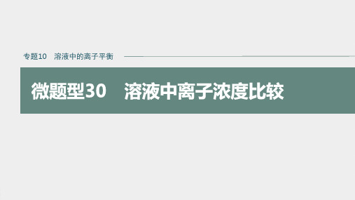 专题10 微题型30 溶液中离子浓度比较