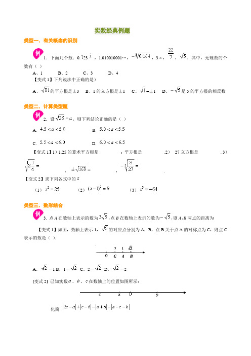 实数经典例题及习题