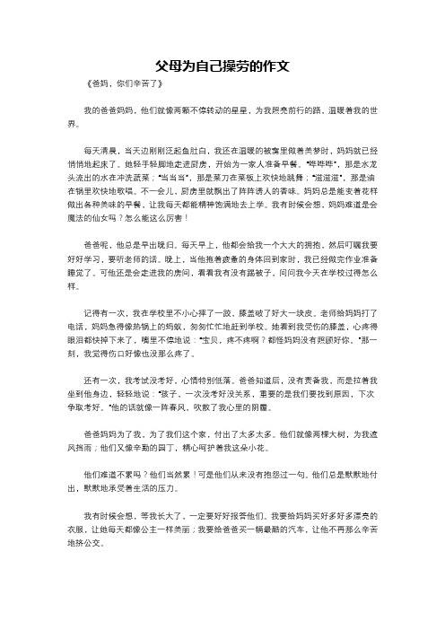 父母为自己操劳的作文