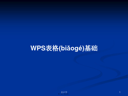 WPS表格基础学习教案