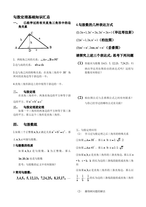 勾股定理笔记要点