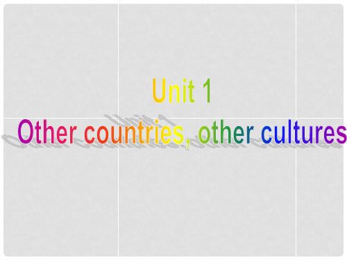 英语周报高中英语 Unit1 Other countries,other cultures Grammar课件 牛津译林版选修9