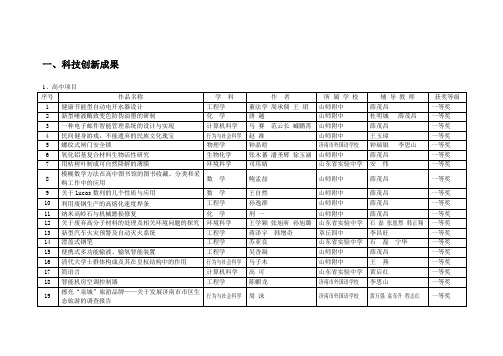 (创新管理)科技创新成果