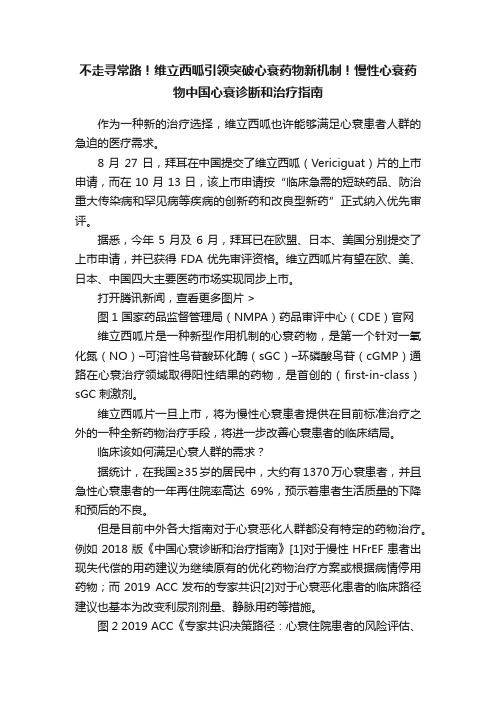 不走寻常路！维立西呱引领突破心衰药物新机制！慢性心衰药物中国心衰诊断和治疗指南