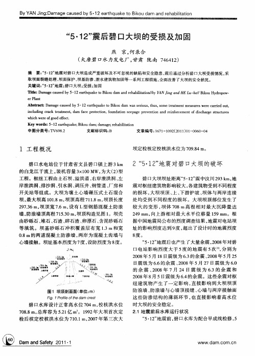 “5·12”震后碧口大坝的受损及加固