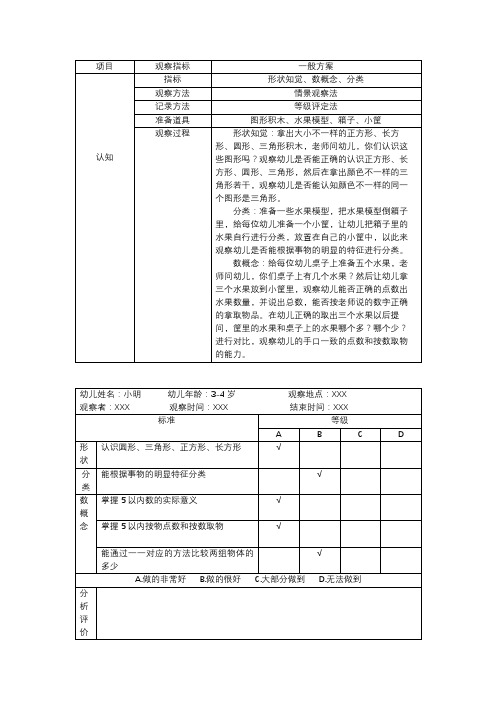 幼儿行为观察与评价