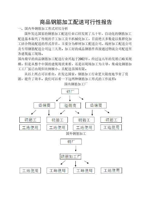 商品钢筋加工配送可行性报告