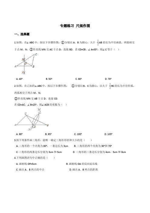 中考数学复习专题练习 尺规作图