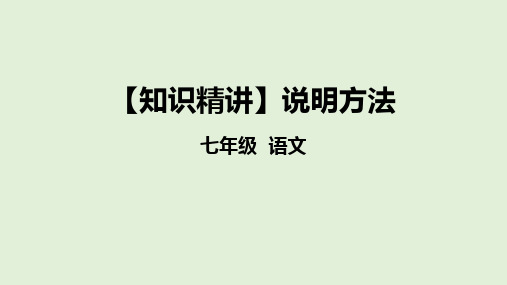 部编版七年级语文知识点精讲课件专题 说明方法