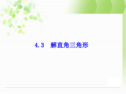 新湘教版九年级上4.3解直角三角形课件ppt