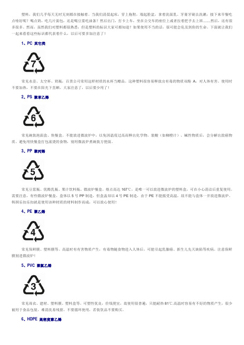 塑料制品瓶底标识认知