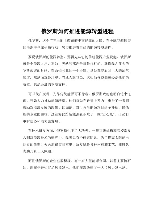 俄罗斯如何推进能源转型进程