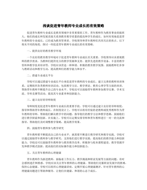 浅谈促进青年教师专业成长的有效策略