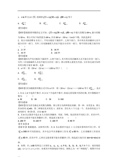 经典排列组合问题100题配超详细解析