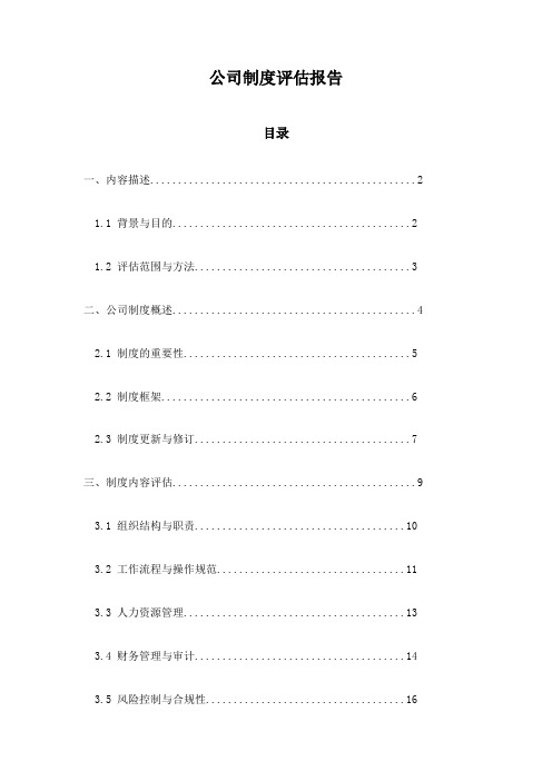 公司制度评估报告