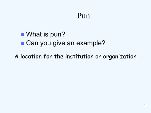 pun英语双关 PPT