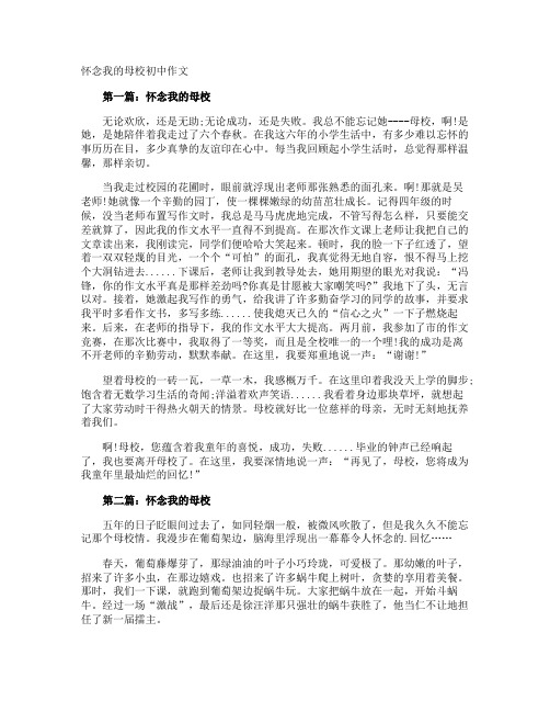 怀念我的母校初中作文