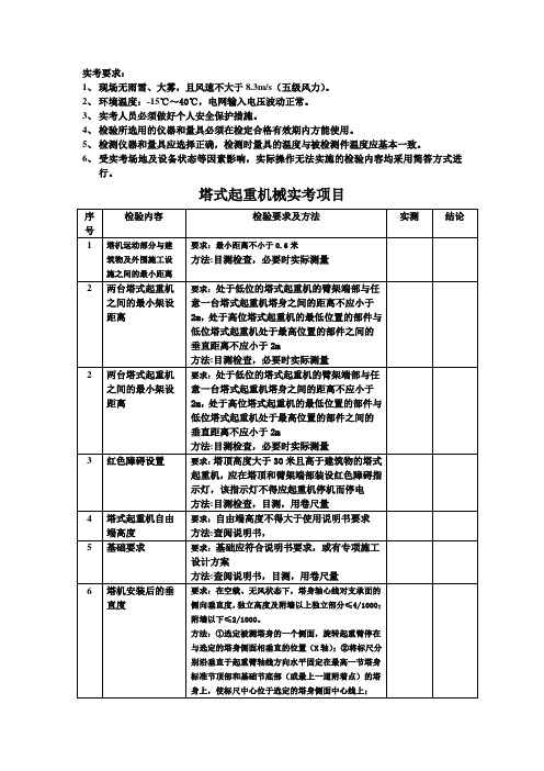 塔式起重机和施工升降机实操考核项目