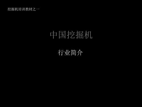 中国挖掘机行业简介 29页PPT文档