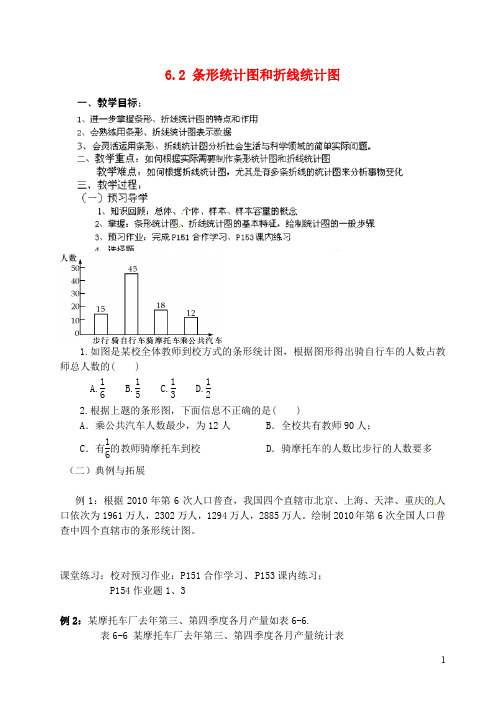 浙江省德清县第四中学七年级数学下册6.2条形统计图和折线统计图教案浙教版