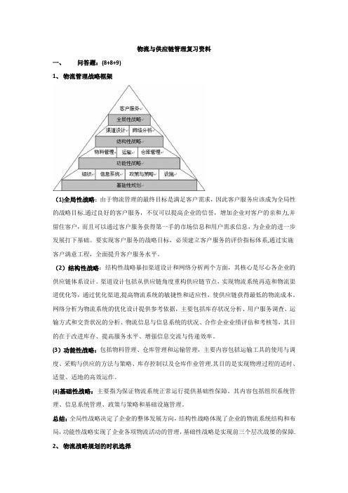 物流与供应链管理复习资料