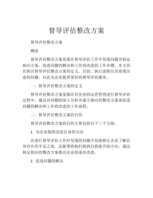 督导评估整改方案