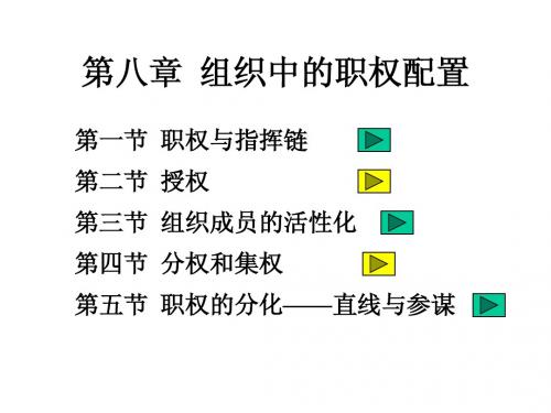 第八章组织中的职权配置