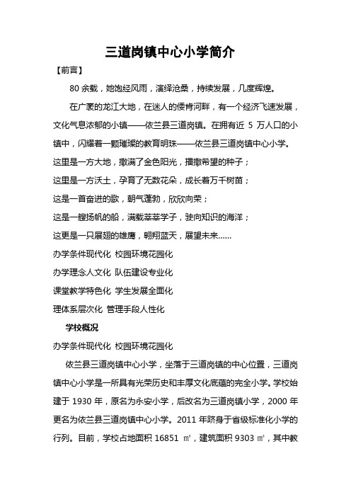 三道岗镇中心小学简介