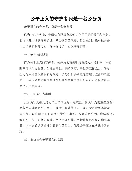 公平正义的守护者我是一名公务员