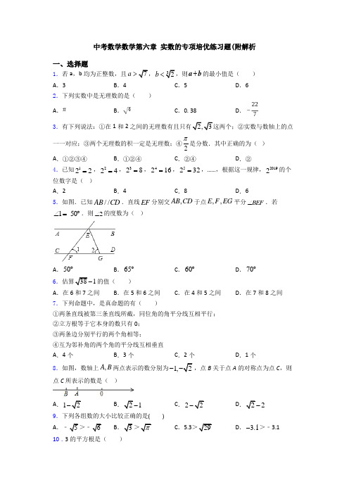 中考数学数学第六章 实数的专项培优练习题(附解析