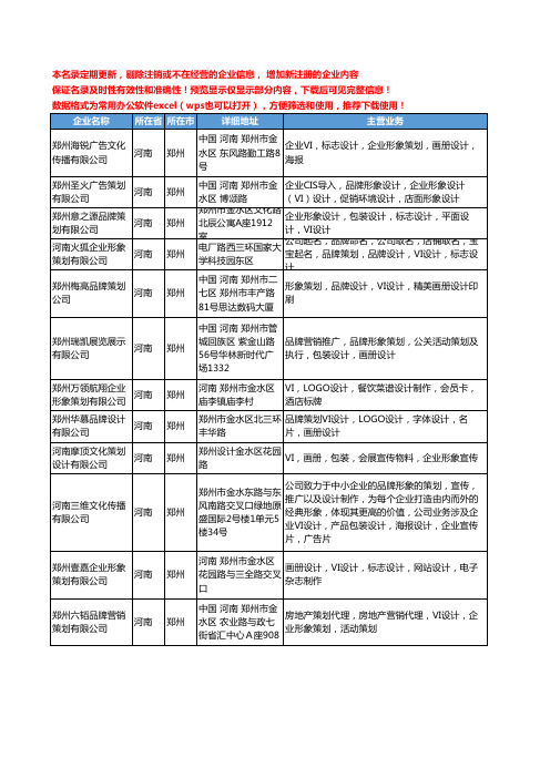 新版河南省郑州Vi形象策划工商企业公司商家名录名单联系方式大全12家