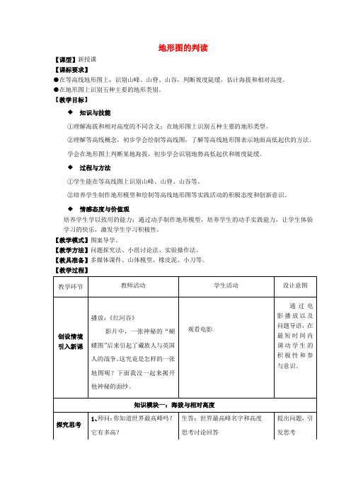 七年级地理上册 第2章 第2节《地形图的判读》教案 (新版)商务星球版