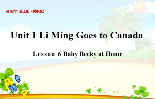 Lesson 6 Baby Becky at Home