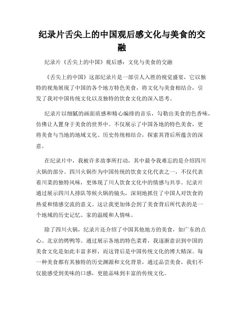 纪录片舌尖上的中国观后感文化与美食的交融