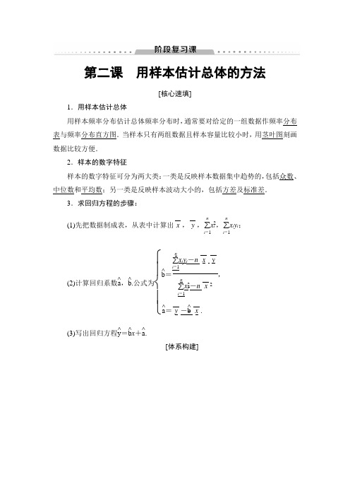 2019年人教版A数学必修三第2章 阶段复习课 用样本估计总体的方法