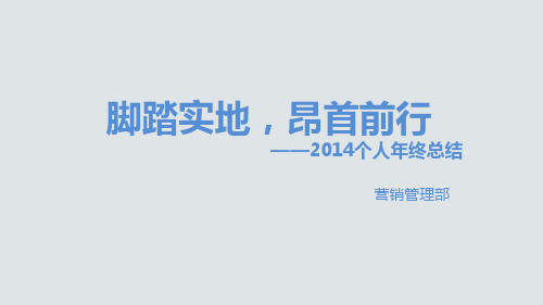 脚踏实地,昂首前行——2014个人年终总结