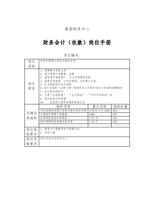 财务会计(收款)岗位手册表